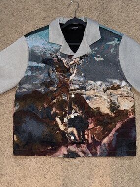 Fashion Nova Multicolor Tapestry Print Button-Down Shirt